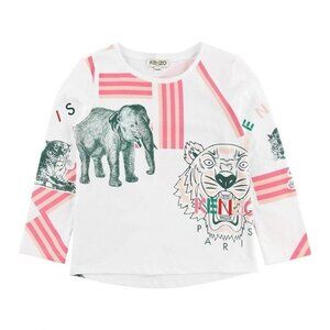 NWT KENZO KIDS  T-SHIRT LONG SLEEVE IN WHITE SIZE6